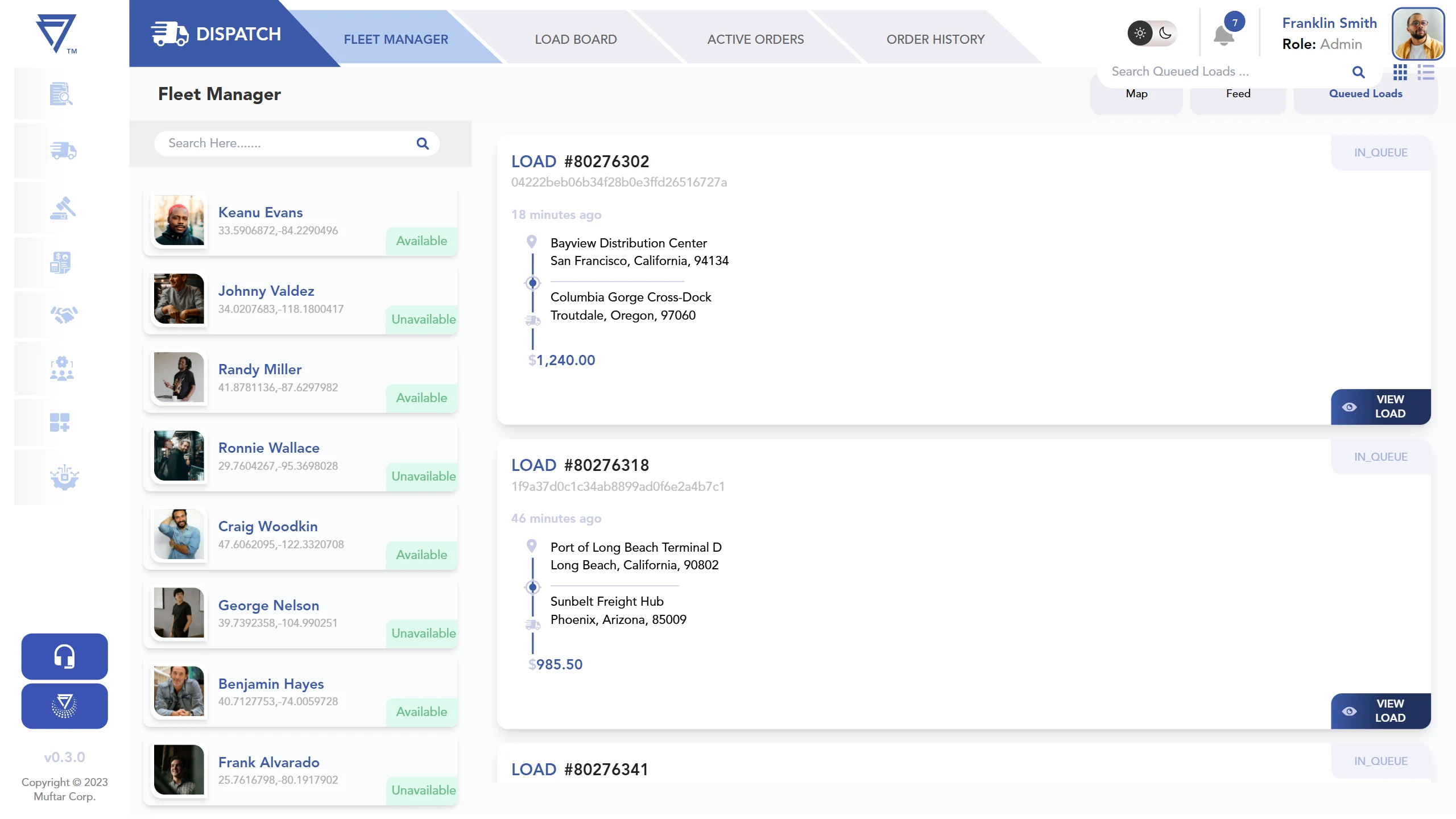 Queued loads in card view