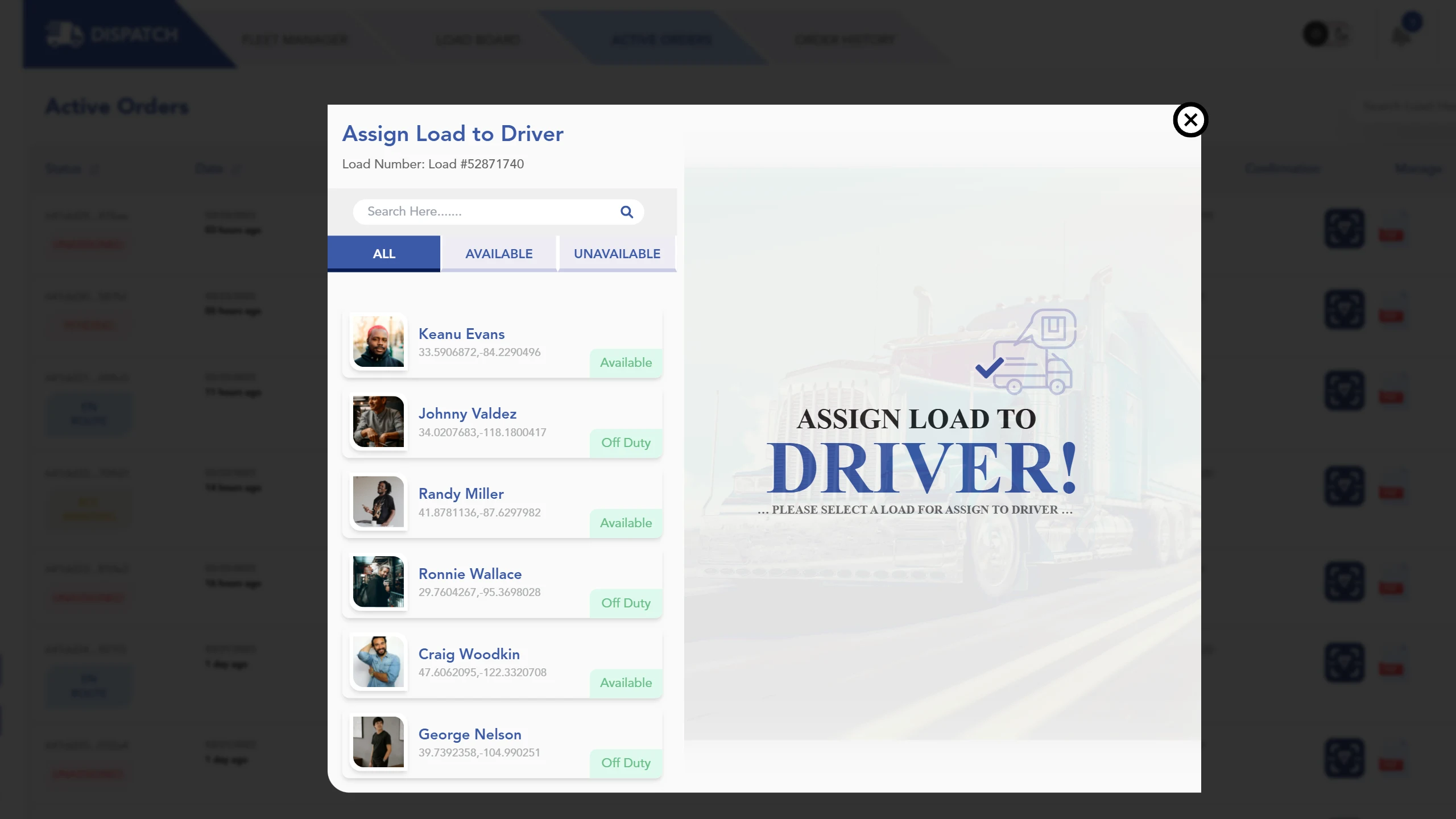 Assign a load to a driver